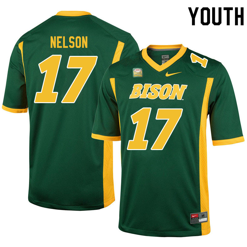 Youth #17 RaJa Nelson North Dakota State Bison College Football Jerseys Sale-Green - Click Image to Close